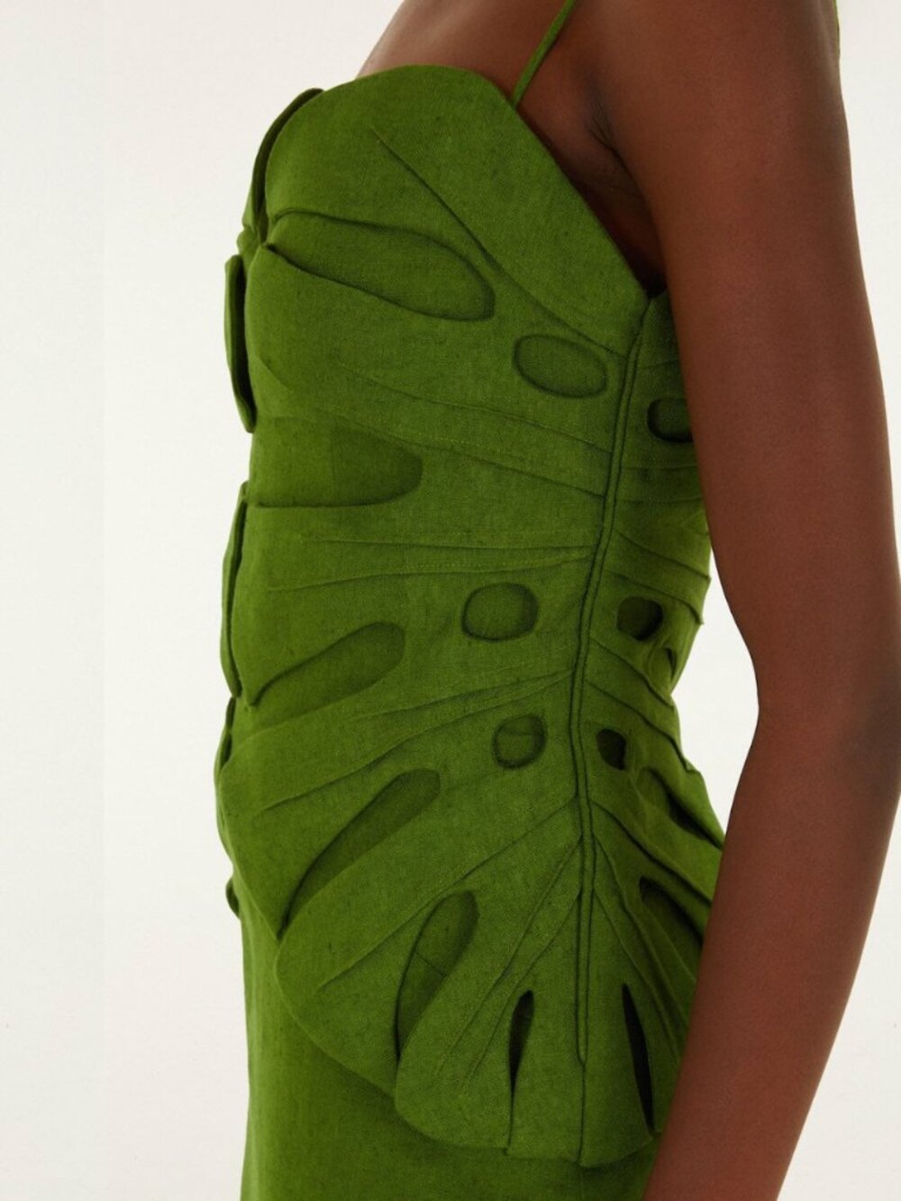NWT Farm Rio Green Monstera Leaf Sleeveless Maxi Dress - Picture 5 of 5